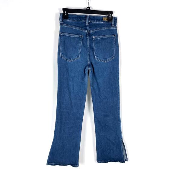 Le Jean Stella Flare Jeans Blue Denim High Rise Side Slit Crop Sz 26 - Picture 8 of 12